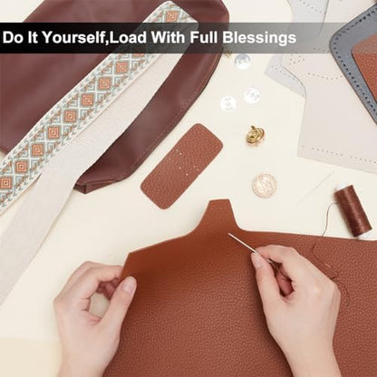 WADORN DIY PU Leather Purse Making Kit, Shoulder Bag Making Set, Camel - Image 3