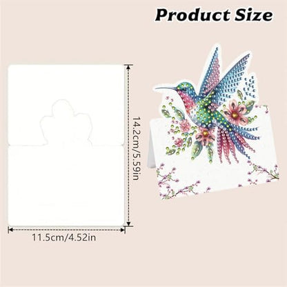 jinglinhh 12pcs Flower Hummingbird Diamond Art Painting Greeting Cards with Envelopes, DIY Card Making Kits for Adults, Diamond Art Christmas Cards for Birthday Holiday Postcards Craft Gifts - Image 2