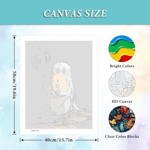 AIBOERL Paint by Numbers Kit for Adults Beginner,Halloween Ghost, 12X16In - Image 4