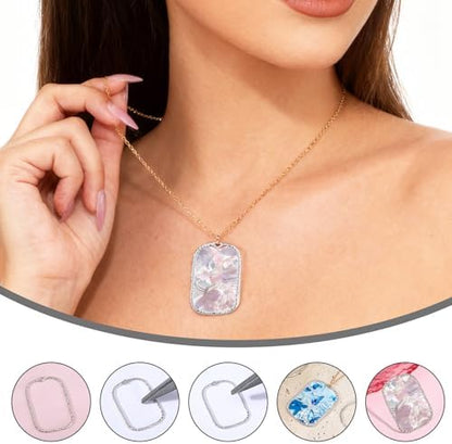 48 Pcs Alloy Open Back Bezel Pendants, 6 Styles Hollow Frame Pendants Ring for Resin Jewelry Making - Image 5
