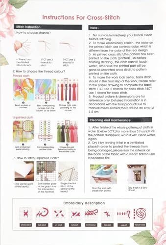 MjhRcll Chicken Stamped Cross Stitch Kits,Chicken Embroidery Starter Kit for Adult Beginners,Animals Cross Stitch Kits for Adults 12×16 Inch - Image 7