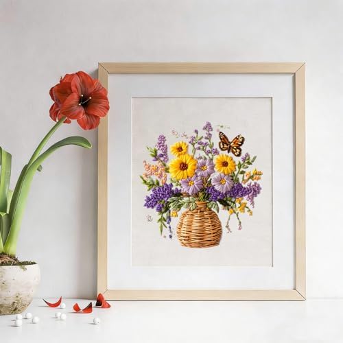 LYMIGER 3 Packs Embroidery Kit for Adults, Embroidery for Beginners (Vase) - Image 5