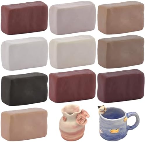 10 Colors Air Dry Clay 5.5lbs Natural Pottery Clay for Wheel Throwing Self Hardening Modeling Clays Natural Porcelain for Adults Beginners Advanced Sculptors Professional DIY Art Craft by HOBBIESAY