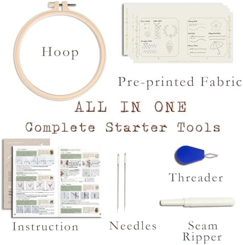 TenDawn Embroidery Stitch Book Kit, 12 Stitches, Basic Set - Image 6