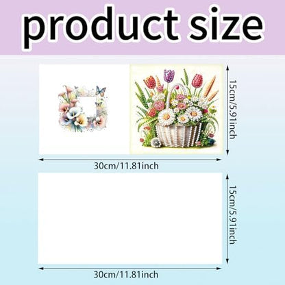 6pcs Tulip Daisy Rose Butterfly Calla Lily Flower Diamond Art Painting Greeting Cards Kit with Envelopes, 5D DIY Special Shaped Card Making Kits for Adults, Holiday Birthday Postcards Craft Gifts - Image 2