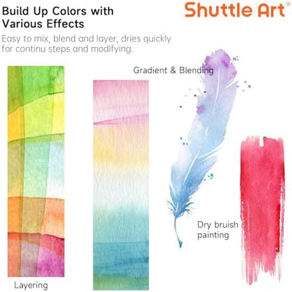 Shuttle Art Watercolor Paint Set, 48 Colors Watercolor Paint Pan Set with 3 Paint Brushes for Beginners, Artists, Kids & Adults for Painting, Journaling, Calligraphy Practice - Image 4