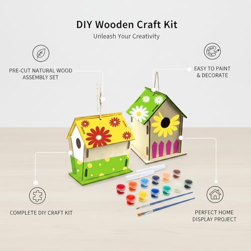 DIY Natural Wood Craft Kit - Pre-Cut Assembly Set for Painting & Home Decor, Unfinished Wooden Project for Creative Display - Image 5