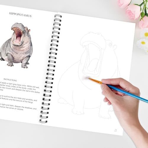 Watercolor Workbooks for Adults Beginners & Teens, 16 Colors 15 Beautiful Paintings, Pre-Outlined Designs, Easy Watercolor Art Book（Without Palette Forest） - Image 7