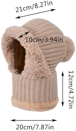 3 in 1 Balaclava for Women Fleece Lined Beanie Hat with Scarf and Mask Set - Image 6