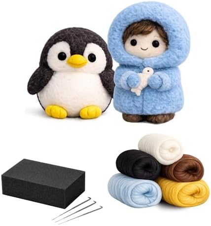 Wooly Nest Beginner Needle Felting Kit for Adults & Kids – DIY Wool Craft Starter Set with All Tools and Wool Included (Smiling Snackies, White) - Image 3