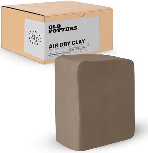 Old Potters Premium Air Dry Clay, Gray, 10 lbs, All Natural Modeling Clay. by Old+Potters