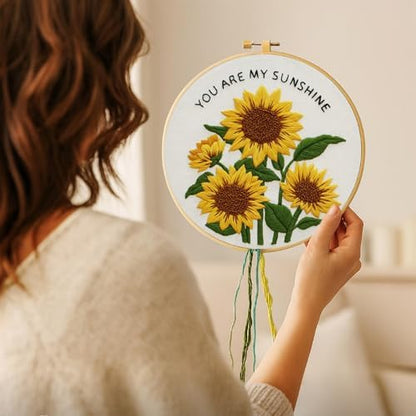 Nuberlic Sunflower Embroidery Kit for Beginners - Image 2