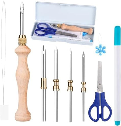 Punch Needle Tool with 1.6mm/2mm/2.5mm/3.5mm/5mm Metal Needles by Cheloment