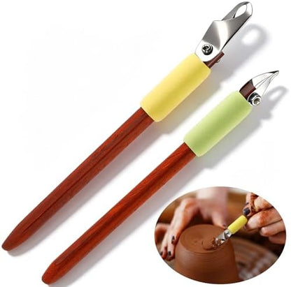 Leriton 2 Pack Clay Carving Tools Pottery Scrapers, Set 2, Multicolor by Leriton