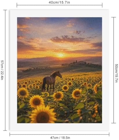 Bozfoxa Paint by Numbers Kit for Adults Beginner Sunflower Horse - Image 3