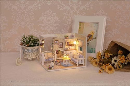 DIY Miniature Dollhouse Kits - Wooden Mini Model House with LED Lights, Tiny Furniture & Accessories – Craft Building Kits for Teens & Adults (Kitten Diary) – Birthday Valentine's Gift - Image 3