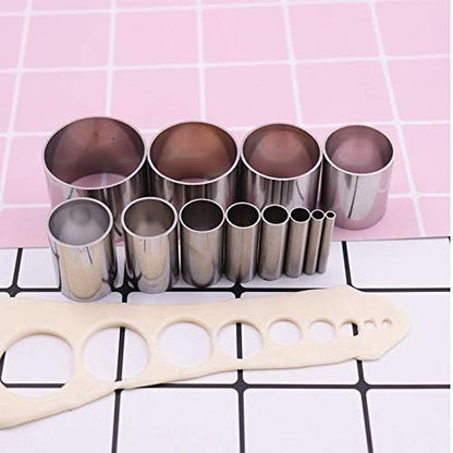 Fireboomoon 12 PCS Hole Hollow Punch Cutter Set with Storage Case,Stainless Steel Round Circle Ring Clay Cutters Ceramics Dotting Baking Indentation Mold Tools for Polymer Clay Pottery Handmade Craft - Image 6