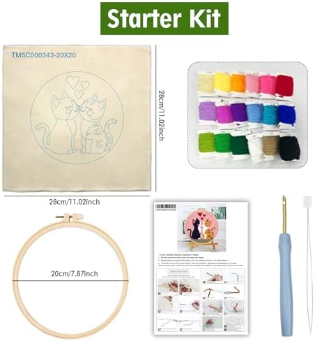 ZuoAnLF Punch Needle Kit Beginners Adults, DIY Easy Animal Embroidery Set for Starter Art Craft, Needling Punching Project with Patterns, Tools, Yarns, Hoop, Instruction - Image 3