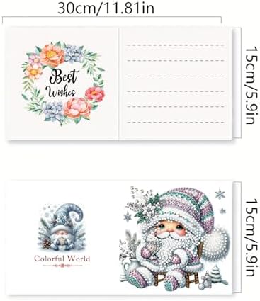 DDGYP 6pk Gnomes Diamond Art Cards w/Envelopes, DIY Xmas Kit for Adults - Image 2