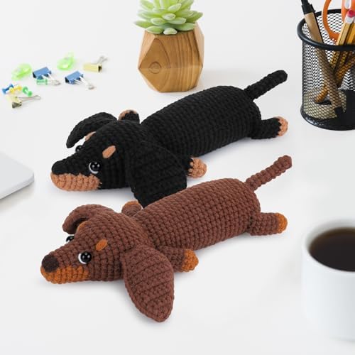 Fortuning's JDS Crochet Kit for Beginners, 2 PCS Dachshund Crochet Kits - Image 6