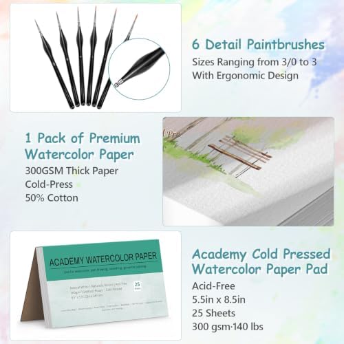 50 Colors Watercolor Workbook for Beginners with Paint&Paper&Book - Image 3