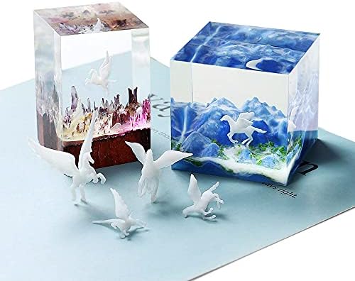 Woohome 14 PCS 3D Resin Mould Filler Mini Horse Paper Crane Paper Airplane Resin Casting Moulds Fillers, 3D Resin Filler Art Craft Supplies Epoxy Moulds for Art Resin Crafts DIY - Image 3