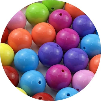 40pcs Acrylic Round Beads for Crafts 20mm Resin Candy Color Spacer Beads with Hole for Jewelry Making Sewing Crafts Decoration Necklaces Bracelets Earrings Supplies(Dark Mix Colors) by Unknown