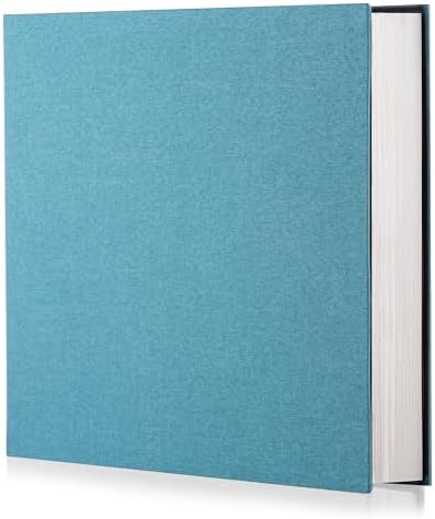 Sky Blue Photo Album Self Adhesive Scrapbook Album for 4×6 Photos/Pictures DIY Linen Cover Album 15 Sheets/30 Blank Pages for Family Wedding, Birthday, Christmas, Anniversary by HoneyTolly