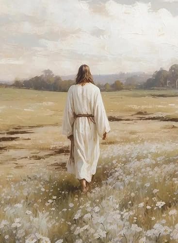 Jesus Paint by Numbers Kit for Adults Framed Canvas 12X16 in, Frameworkless by FairylandJinWenn