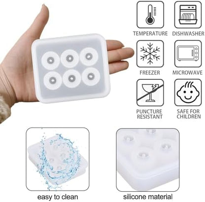 Silicone Resin Bead Molds Set, 2 Pack Round Ball Molds with Holes, DIY Jewelry Making Tools - Image 3
