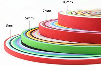 IMISNO Paper Quilling Strips Set,1040Strips,26Colors,3/5/7/10mmx38cm - Image 4