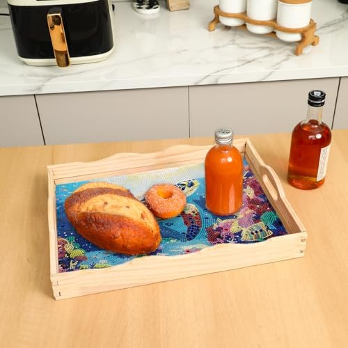 DOTSOPS 5D Marine Animals Diamond Painting Wooden Serving Tray with Handle - Image 6