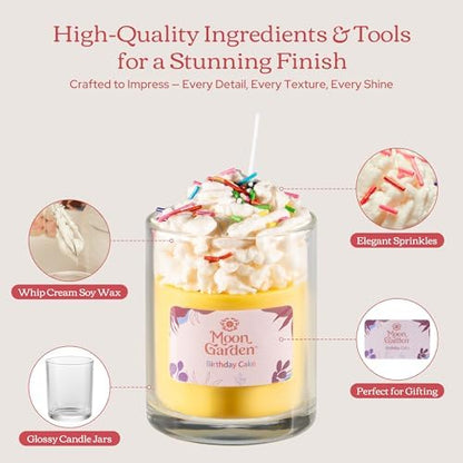 Moon Garden Candle Making Kit, Dessert Theme DIY Candle Kit for Adults, Fragrence Oils, Soy Wax Whip Cream and Toppings, The Complete Craft Set - Gift for All Loved Ones - Image 6