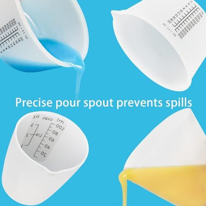 Creahaus Silicone Measuring Cups Tool Kit, Easy to Read 600ML Silicone Mixing Bowl with 100ML Resin Mixing Cup, Easy Clean Reusable Epoxy Resin Supplies with Stir Sticks, Pipettes - Image 3