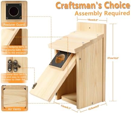 2 Pack Wood Bird Houses for Outside with Paint Set for Bluebird Finch Swallow Wren Chickadee, Crafts & DIY Birdhouse Kits for Adults & Kids to Build - Image 6