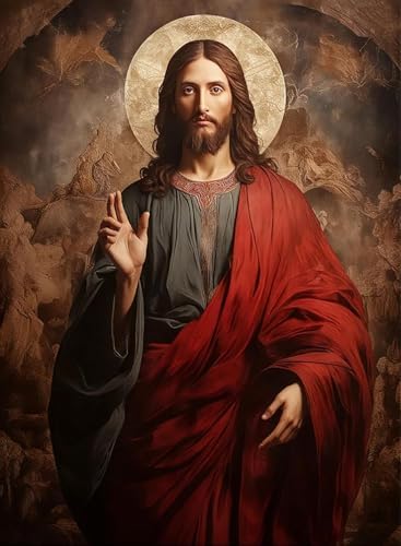 Jesus Paint by Numbers Kit for Adults Framed Canvas 12X16 in, Frameworkless by FairylandJinWenn