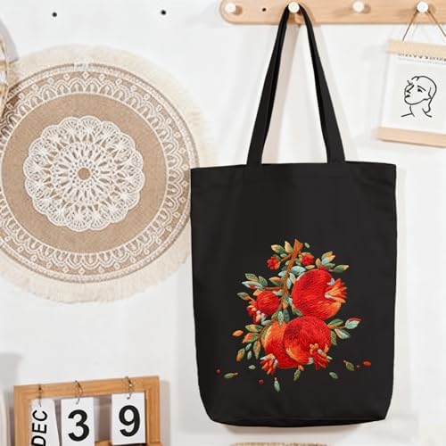 CREAWONDER Canvas Tote Bag Embroidery Kit with Pattern for Beginners, Arts and DIY Embroidery Crafts Kits for Adults, Include Instructions, Embroidery Hoops, Color Threads and Tool - Image 7
