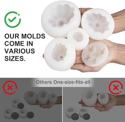 MGLIFEUL 6 pcs Large Halloween Pumpkin Maple Leaf Silicone Candle Mold - Image 4