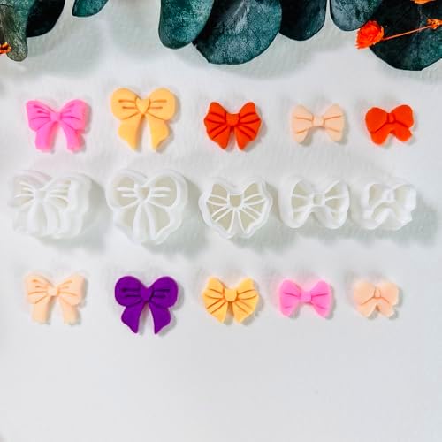 Xaekicr Polymer Clay Cutters Bow Set – 5PCS Cute Bow Clay Cutters for Polymer Clay Jewelry, Sweet Ribbon Clay Earring Cutters Shapes, DIY Clay Tools for Earrings, Charms and Crafts - Image 5