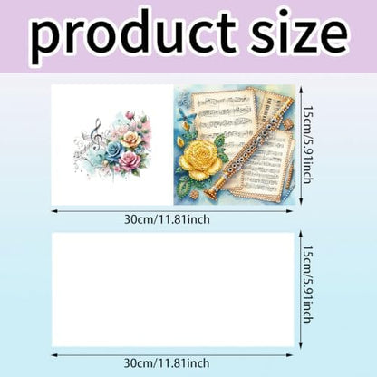 6PCS Musical Instrument Diamond Art Painting Greeting Cards Kit with Envelopes - 5D DIY Diamond Art Card Kits for Adults - Handcrafted Postcards for Birthday & Holiday - Image 4
