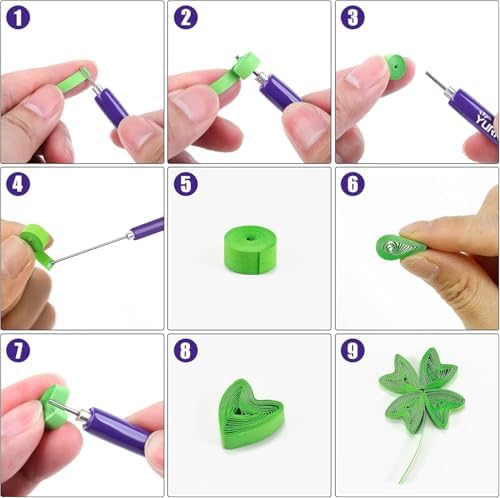 6-Piece Multi-Size Quilling Pen Set for 3mm-10mm Paper Strips, Purple - Image 5