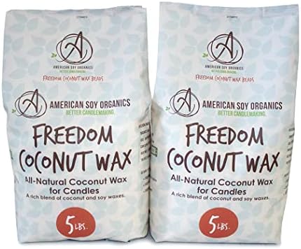 American Soy Organics Freedom Coconut Soy Wax Beads, Candle Wax, 10 lbs by AmericanSoyOrganics