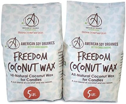 American Soy Organics Freedom Coconut Soy Wax Beads, Candle Wax, 10 lbs by AmericanSoyOrganics