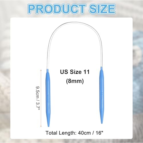 HARFINGTON Size US 11 (8mm) Plastic Circular Knitting Needles 16 Inch(40cm) Round Knitting Needle for Handmade Projects DIY Weave - Image 2