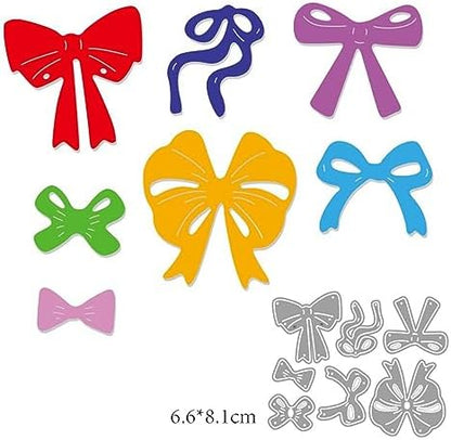 Scrapbooking Die-Cuts, Christmas Metal Cutting Dies for Card Making, Paper Craft Punch Template, Background Embossing Stencils, DIY Album Décor (7 Pcs Bow-6.6x8.1cm) - Image 7