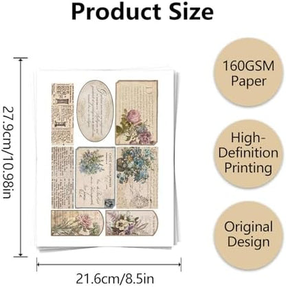 XINPOCUT Neutral Trifold Folding Folio Junk Journal Kit,Folio Booklet Craft Kit, Junk Journal Kit, Scrapbooking Supplies, Journaling Decor, Mini Folio Writer Folder Project, Arts & Crafts Gifts - Image 3