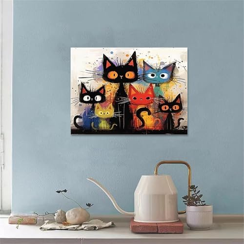 Hestarcul Cat Paint by Numbers Kits for Adults,Easy Adult Painting by Number on Canvas for Beginner, DIY Watercolor Painting for Gift Home Decor Relax. (cat) - Image 4