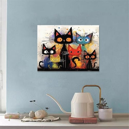 Hestarcul Cat Paint by Numbers Kits for Adults,Easy Adult Painting by Number on Canvas for Beginner, DIY Watercolor Painting for Gift Home Decor Relax. (cat) - Image 4