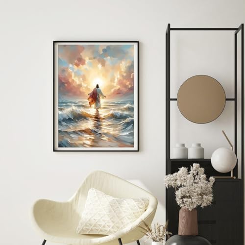 Jesus Paint by Numbers Kit for Adults Framed Canvas, with Wooden Easel - Image 4