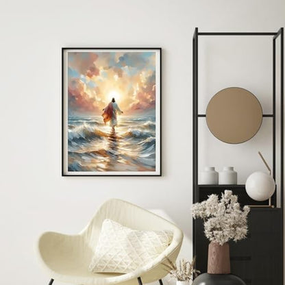 Jesus Paint by Numbers Kit for Adults Framed Canvas, with Wooden Easel - Image 4